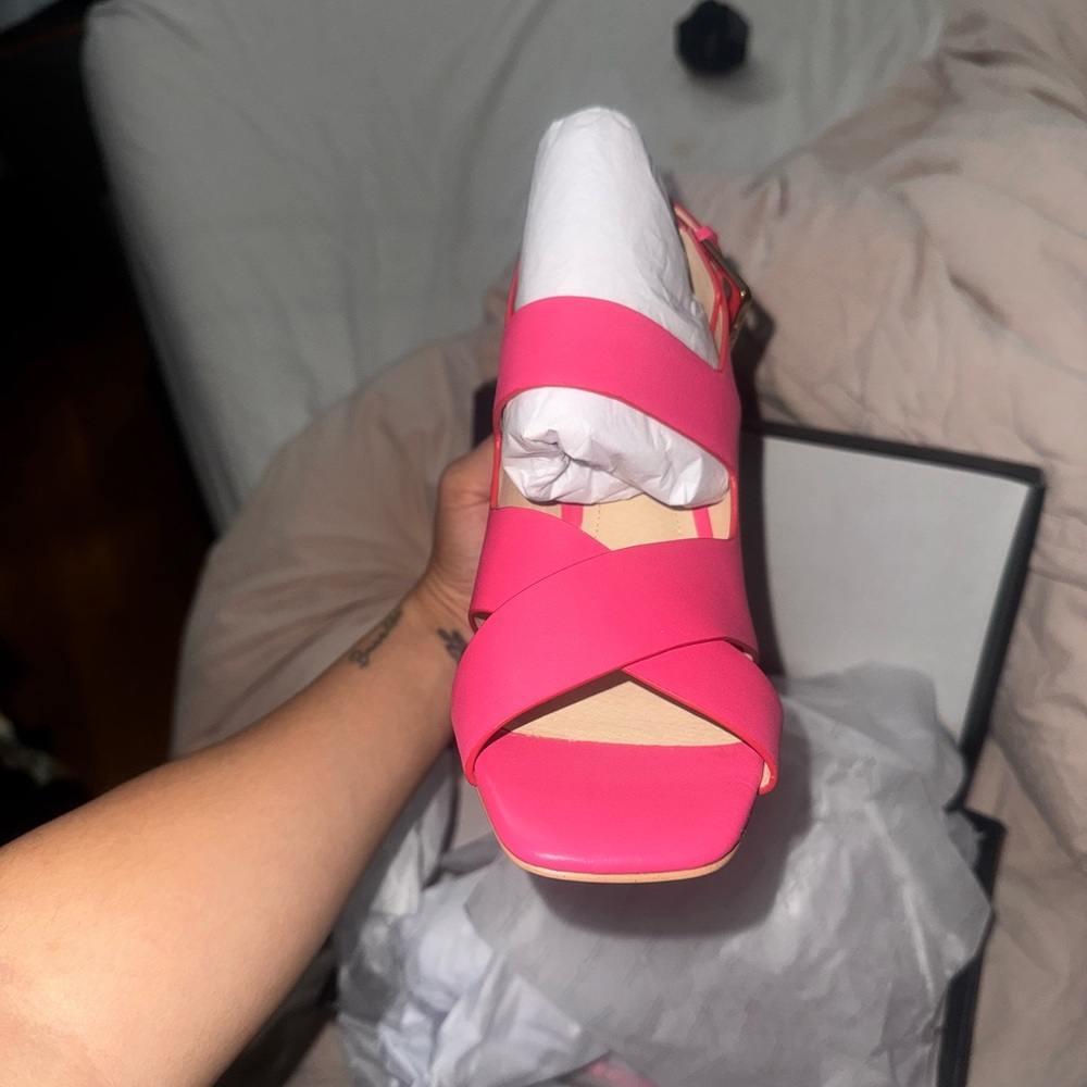 Liverpool Pink Chunky Heels